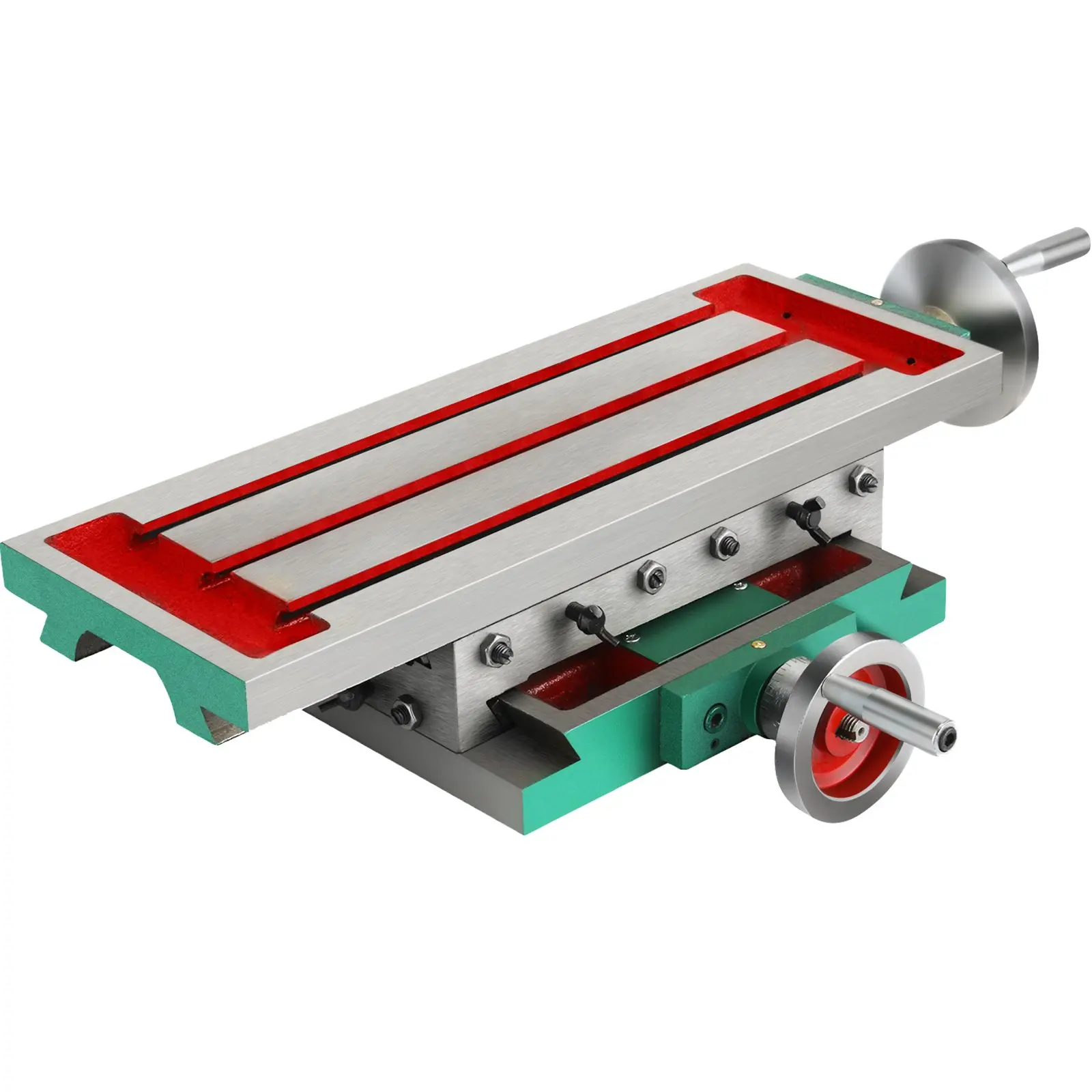 Milling Working Table 17.7 X 6.7 Inch, Compound Milling Machine Work Table 2 Axis 4 Ways Move, Multifunction Milling Working Table Heavy-duty Structure, for Milling and Drilling Machine