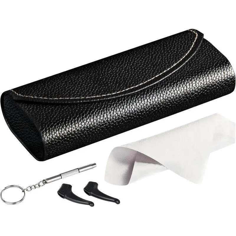 Unisex Ultimate Hard-Shell Glasses Case Kit for Daily Use, Includes Eyeglass/Sunglasses Case, Cleaning Cloth, Screwdriver, Ear Hooks