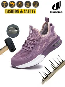 Steel Toe Shoes for women Durable Steel Toe Lightweight Puncture Resistant Safety Footwear Work Shoes Safety Work Shoe Industrial Safety Shoes Comfortable for Construction Warehouse Jobs Anti-Punctur New Fashion all-season outdoor High quality texture