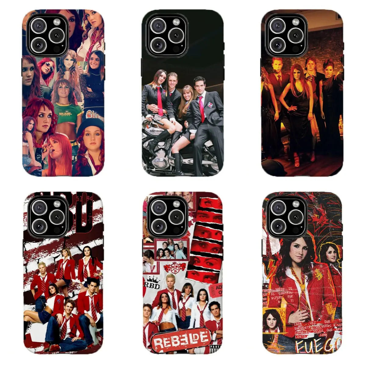 Rebelde RBD Scrapbook Photo Collage Long-Lasting Protective Phone Case, Nostalgic Y2K Latin Teen Drama Aesthetic , For iPhone 11 12 13 14 15 16 17 Pro Max For Samsung S26 S25 S24 S23 S22-Gift For Her/Him/Anime lovers