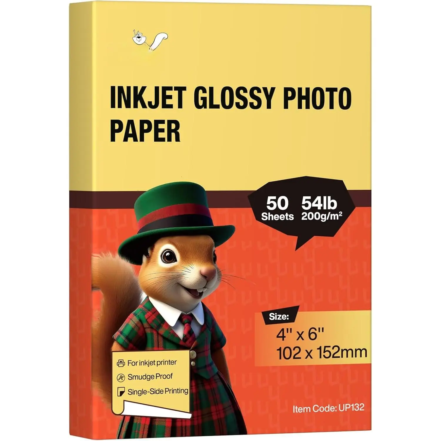 Photo Paper, 200gsm, Single Sided, for Dye Ink Printers, Photo Prints, Crafts & School Projects Brochures & Crafts (50, glossy, 4x6)
