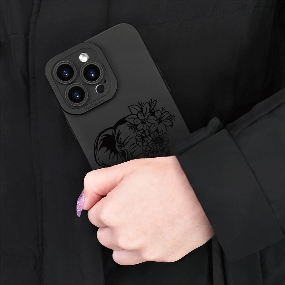 Elephant flower pattern printed phone case for iPhone 16 Pro Max Case 11 15 14 13 12 Pro Max Plus Case Shockproof Phone Cases Christian Gifts for Sister Women Men Protective Protection Cover Protector