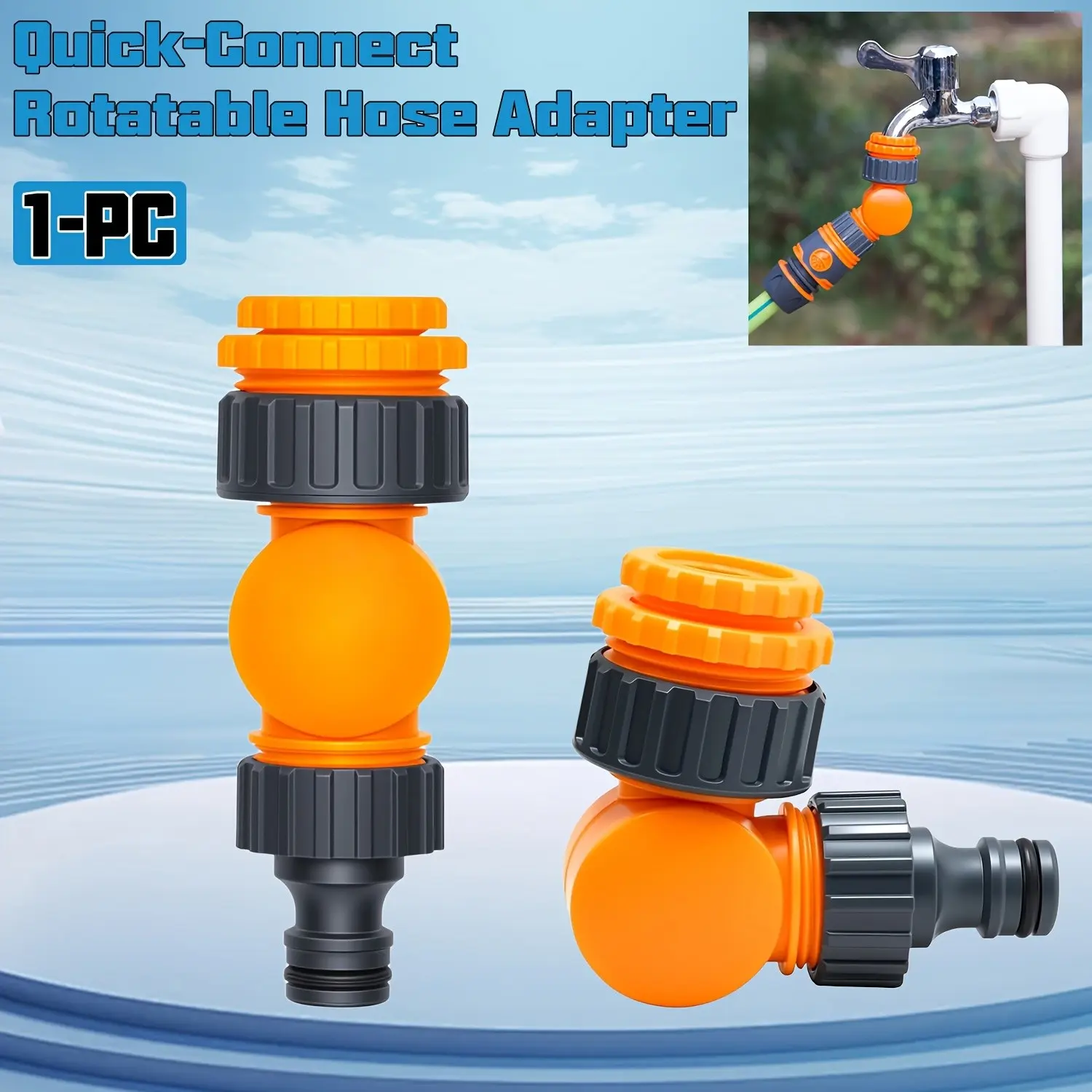 Quick Connect Rotating Hose Fitting, Quick Connect Hose Fittings, Garden Hose Quick Connector, Faucet Quick Adapter, Universal Hose Connector, 1/2-1 Inch Male Thread