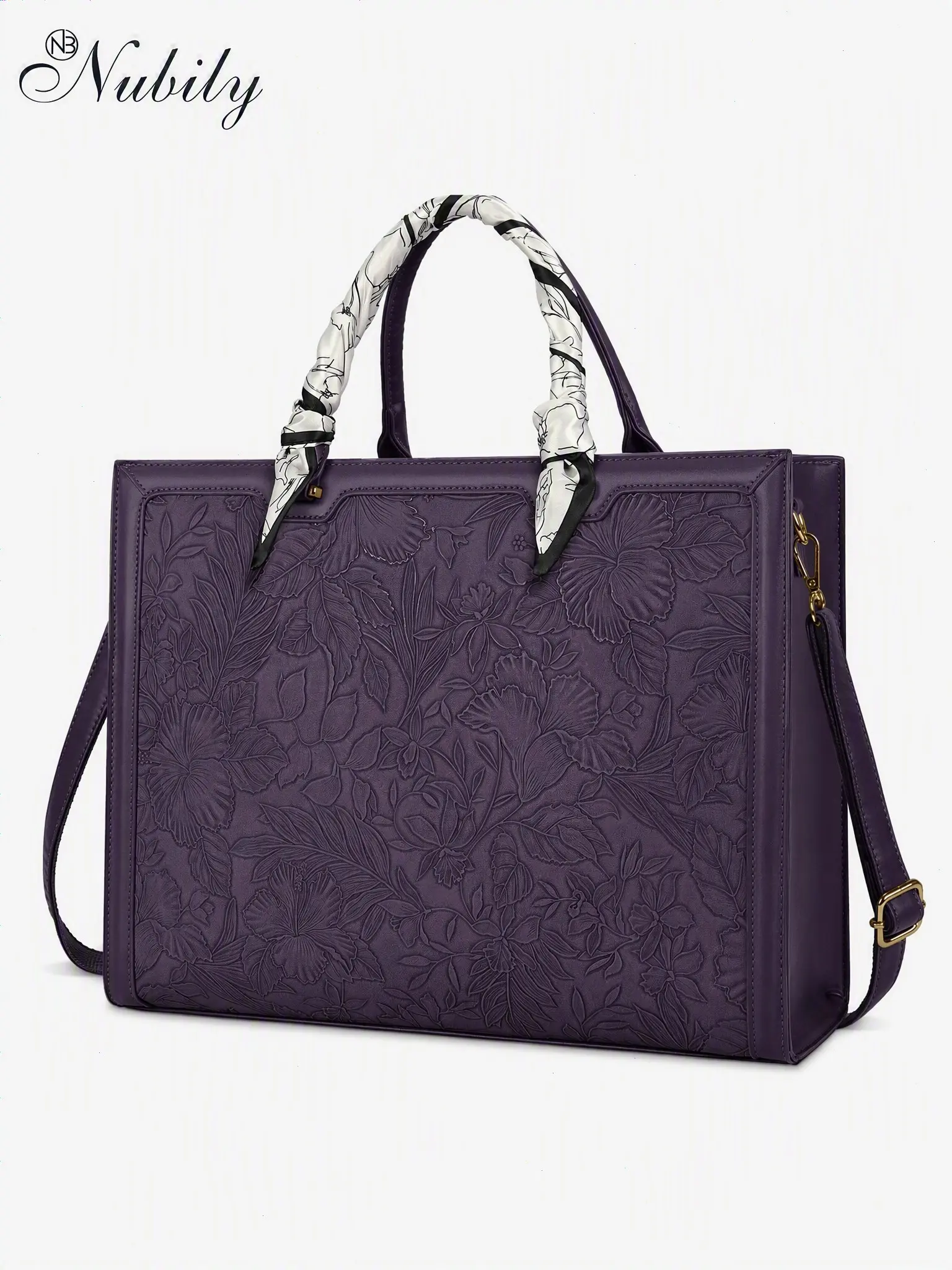 Laptop Bag for Women 15.6 Inch Tote, Waterproof Leather Computer Business Bag, Lightweight Office Briefcase, Large Capacity Handbag, Shoulder Bag