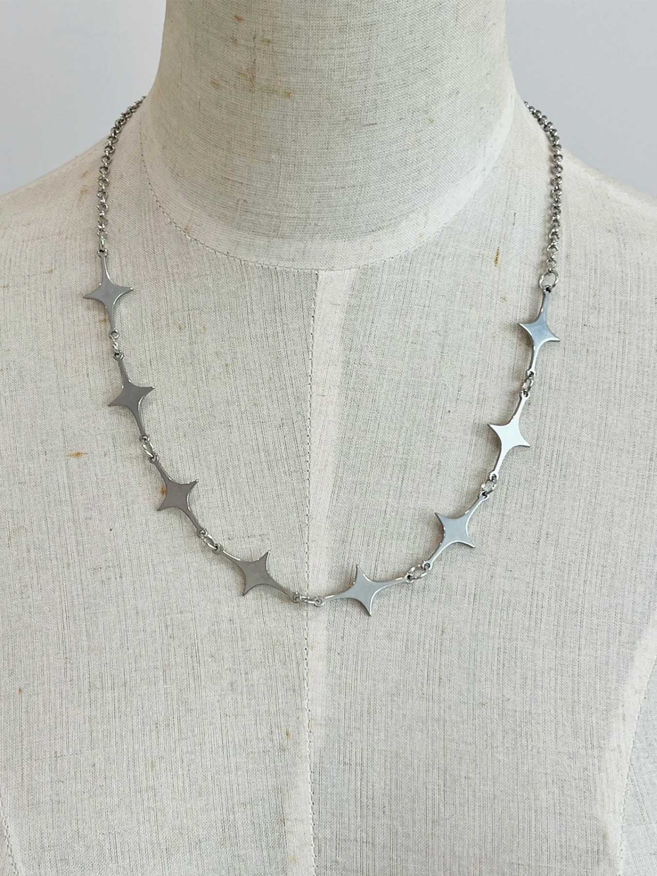 1 Piece Y2k Trendy Stainless Steel Star Chain Necklace, Necklace Layering Clasp, Minimalist Punk Women's Street Style Party Personalized Spice Girl Necklace Accessories, Modern Versatile Accessories