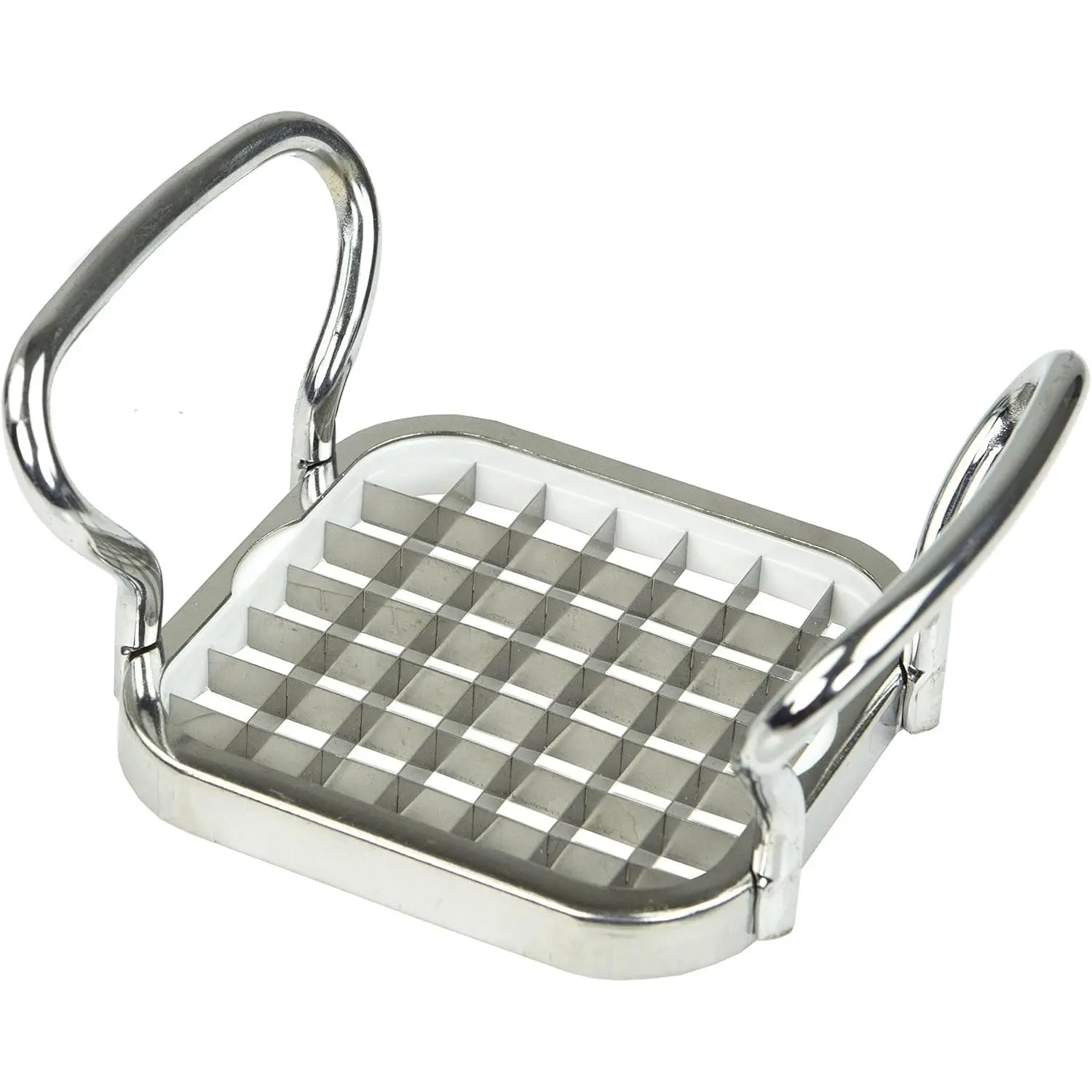 1-Piece Stainless Steel French Fry Cutter, Functional Kitchen Utensil with Easy-Grip Handles, Silver, One-Piece