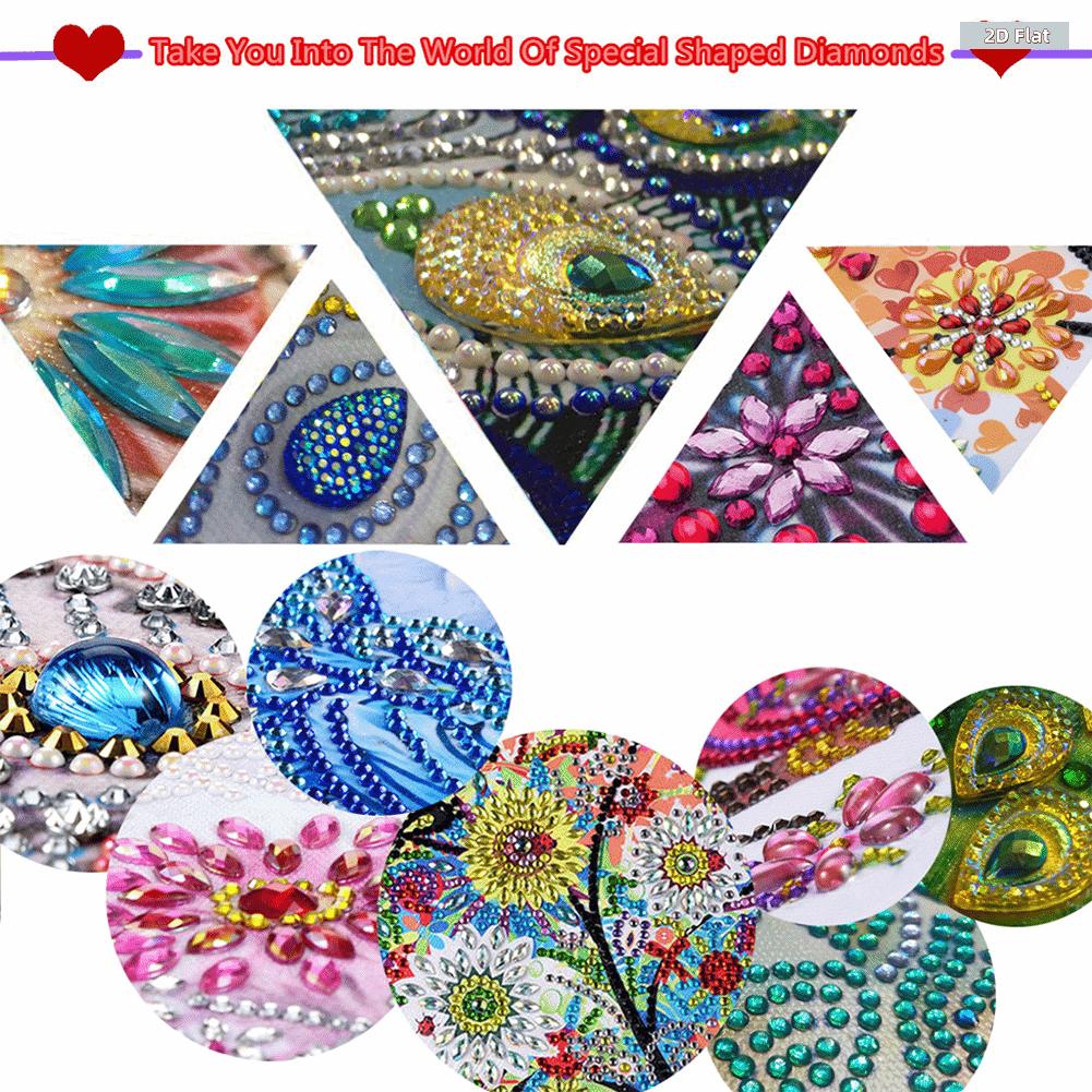 2D FLAT6Pcs 2D/Flat DIY Diamond Art Refrigerator Magnet Diamond Painting Fridge Magnets Crystal Sparkling Diamond Magnets Set for Refrigerator Mailbox Diamonds Painting Kits Includes All the Materials, Offering a Relaxing and Enjoyable Crafting Experience