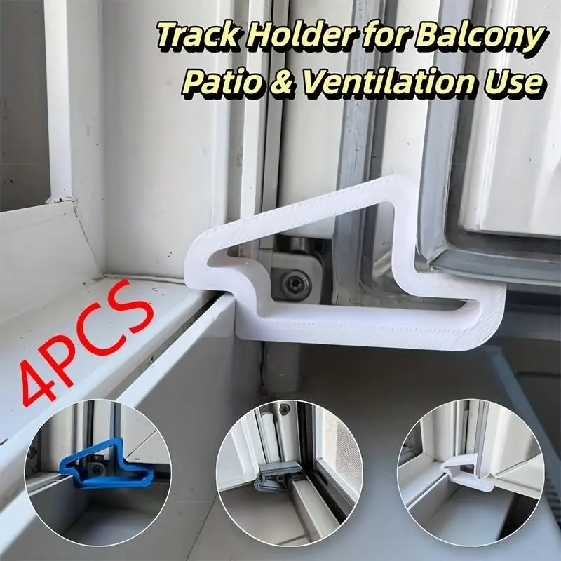 4pcs Window Stopper Set, Anti-Collision Door Clips, Track Latch System, Durable Plastic, Easy Install, Privacy Protection, Ideal Gift, Track Holder