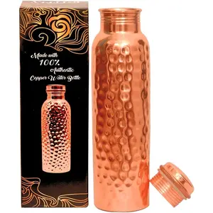 Copper Water Bottle - 34oz - Handcrafted Ayurvedic 100% Pure Copper Water Bottle for Drinking |Men & Women| Leak-Proof Lid BPA Free Non-Insulated & Eco Friendly with Premium Quality for Sport & Travel,summerwins,father'sdaygifts,campingessentials,campingg