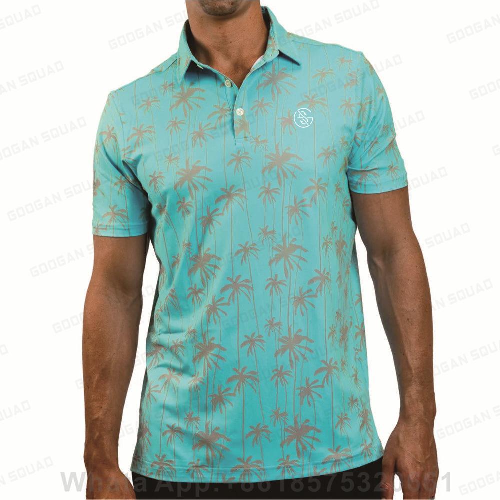 Summer Men Golf Polo Shirts Short Sleeve Casual Fashion Open Collar button Comfortable Breathable T-Shirts