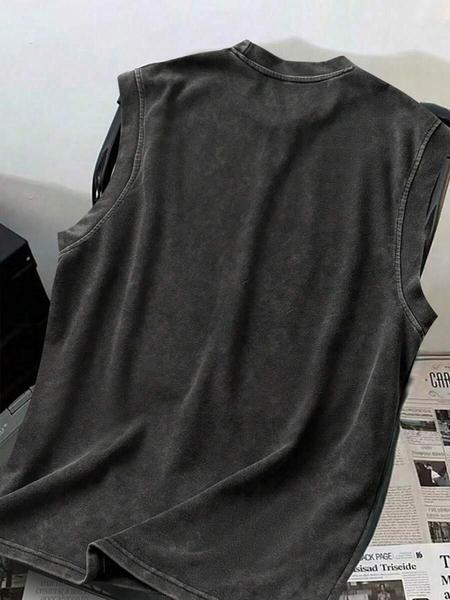 Cotton Vintage Distressed Men's Tank Top, Stylish Casual Sleeveless Shirt for Summer, Fitted Design for Ages 13 to 44, Halloween