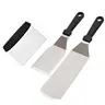 3pcs Stainless Steel Spatula and Scraper - Professional Chef Griddle Spatulas Set- Heavy Duty Accessories Great for Cast Iron BBQ Flat Top Grill Skillet Pan BBQ Tools Grilling Barbecue Accessories Barbecue Utensils