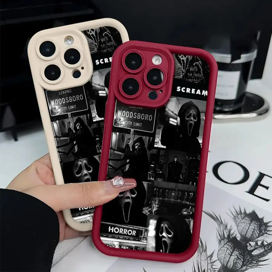 Y-Screeeam Ghostface Horror Movie Phone Case,anti-drop soft cover,Having good protective properties,for iPhone 16 15 14 13 12 11 17Pro Max,for Samsung S25 S24 S23 S22 Ultra,Suitable for giving as gifts, for Christmas and Thanksgiving Day