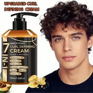 Curl Cream. Enriched with Multiple Hair Care Ingredients, This 7-in-1 Hair Oil Contains Rosemary Oil, Castor Oil, Bataana Oil, Pumpkin Seed Oil, Biotin, Keratin, and Chebe Seed Oil. It Deeply Moisturizes Hair, Adds Shine
