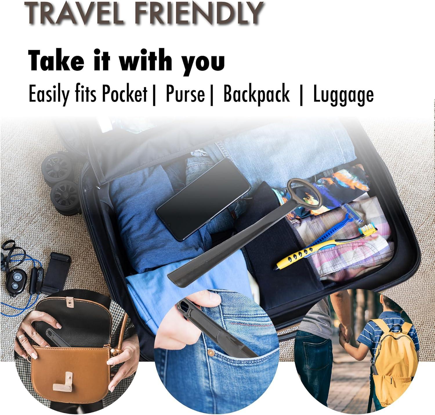 2-Pack Plastic Shoe Horns Set – 17.7" Extra Long Handle for Elderly & 10" Portable Travel Size, Long Handle Shoehorn for Men, Women, Kids, Ideal Gift for Seniors