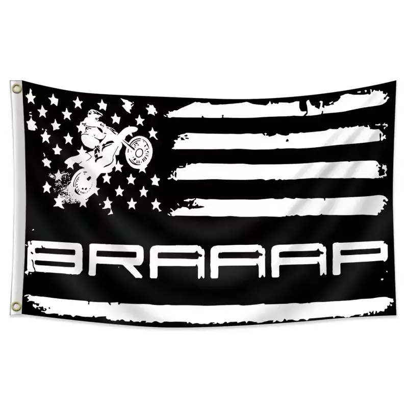 Motorcycle Off-Road American Flag Banner, 3x5ft Single-Sided Print, Ideal for Home, Garden, Room, Parties, Events, Decorations, Wall Decor Banner, Outdoor Banners, Outdoor Party Banner