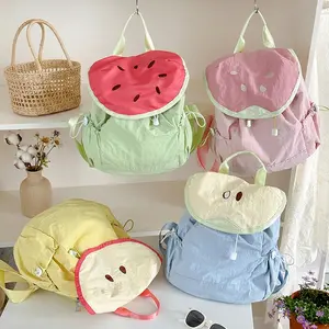 Graduation Season Colorful Dopamine Drawstring Backpack for Toddler, Summer Fresh Fruit Print Lightweight Kids Backpack for Boys Girls, Cute Adjustable String Bag for Kindergarten Travel