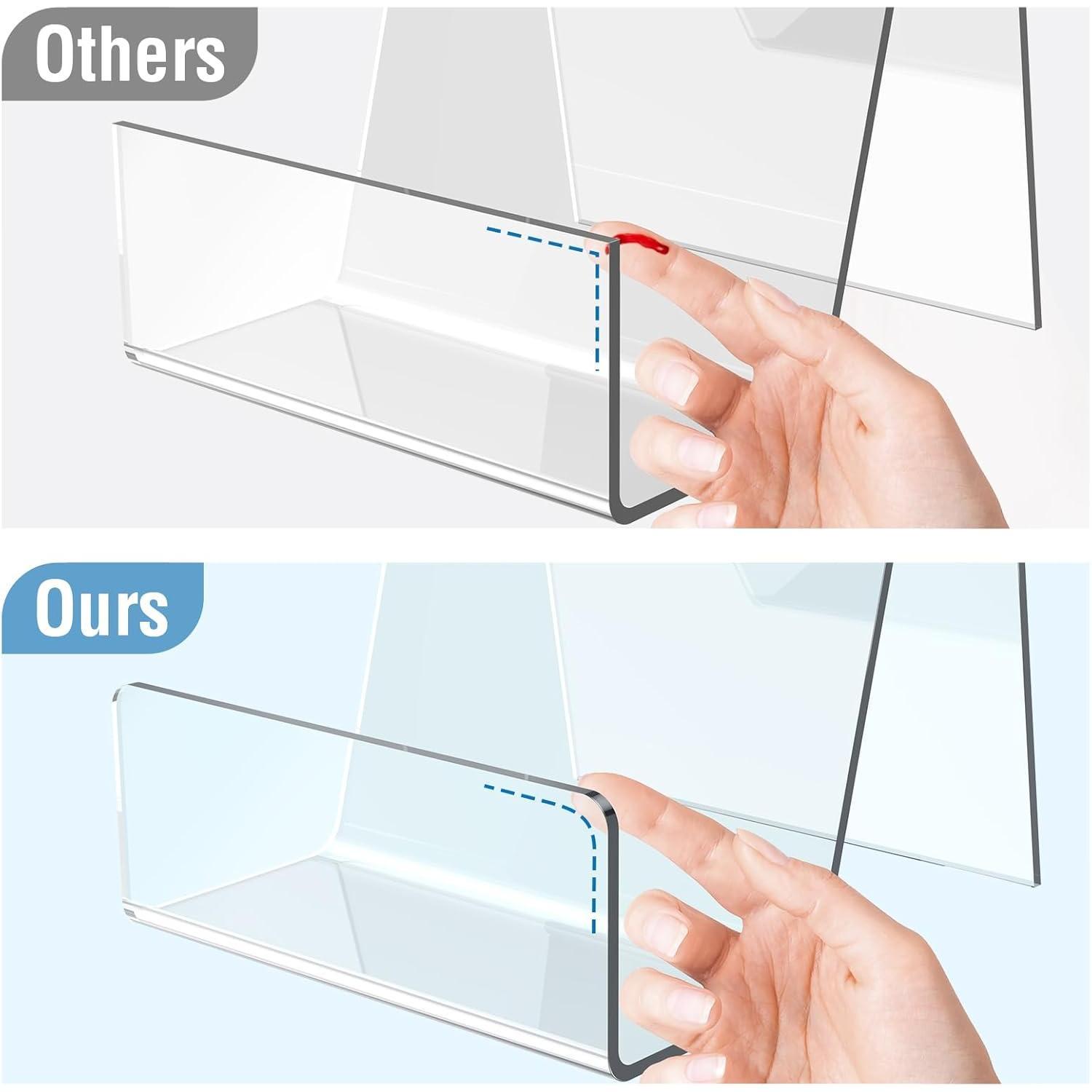 6 Pack  Book Stand, Clear Easel Stand for Display, Book Display Holder, Display Stand for Album, CD, Magazine, Postcard, Picture, Plate, Artworks, Phone, Tablet