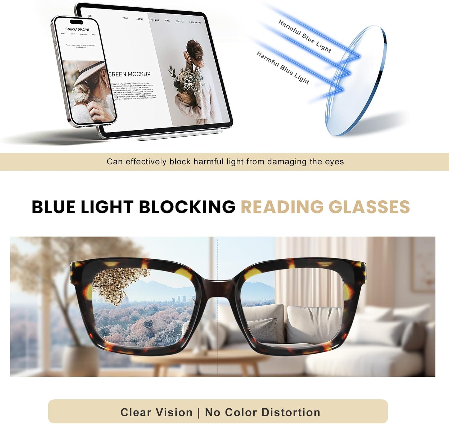 RESJOK 3 Pack Tortoiseshell Reading Glasses  Blue Light Blocking Readers Oversize Oprah Square Anti Glare Reading Glasses for Women & MenEyestrain Spring Hinge Trending Eyeglasses Lightweight