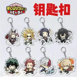 8pcs/set Anime Keychains My Hero Academy Acrylic Keychain Izuku Bakugo Katsuki Pendant Accessories Cute Cartoon Gifts wholesale