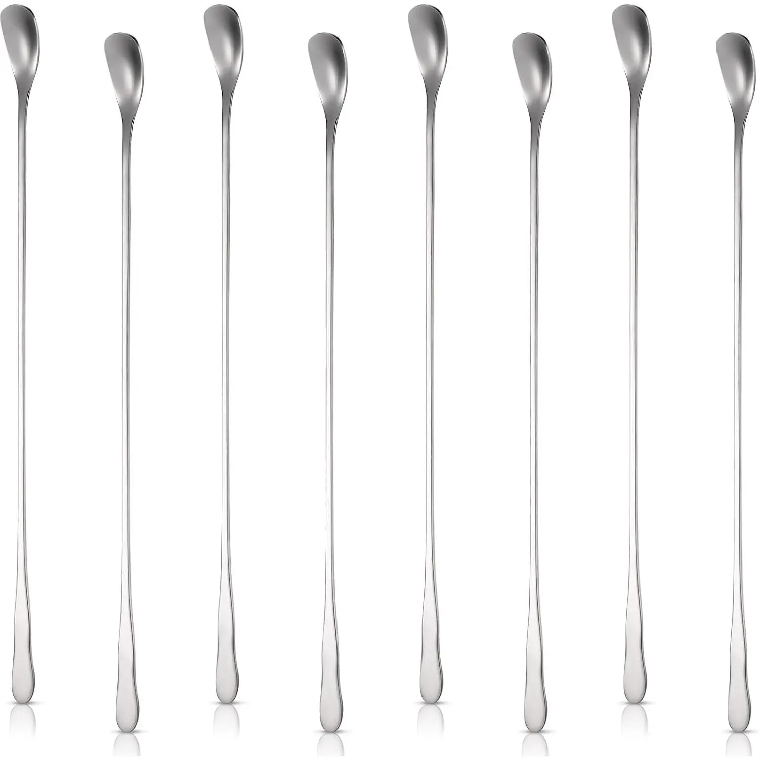 8 count Stainless Steel Coffee Stirring Spoons 7.8 Inch Stirrers  Bar  Mixing Long Handle  Swizzle for Coffee Ice  Salt Mini Drink Spoon
