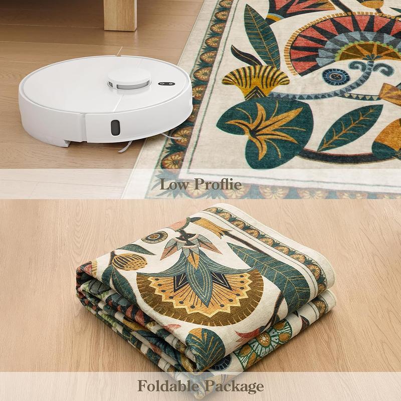 Floral Pattern Entryway Rug, 1 Count Non-slip Washable Floor Mat, Runner Carpets, Soft Floor Carpet for Home Decor Living Room Bedroom Kitchen Bathroom Decor, Cool Rugs, Unique Rugs, Decorative Rug Mat