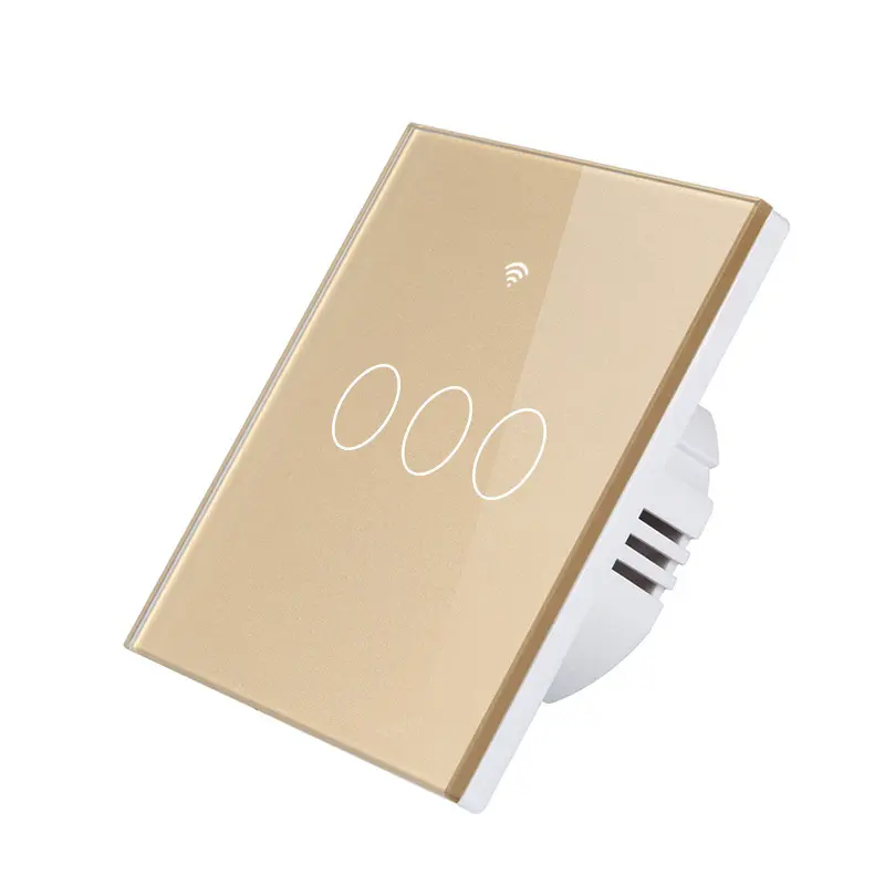 Tuya Wi-Fi Enabled 86-Type Smart Wi-Fi Automatic Wall Light Switch - 8.6x8.6x3.5cm High-Quality Scratch-Resistant Tempered Glass Panel, Touch Sensor, Wireless, APP Remote Access, Voice Control, Scheduled Tasks