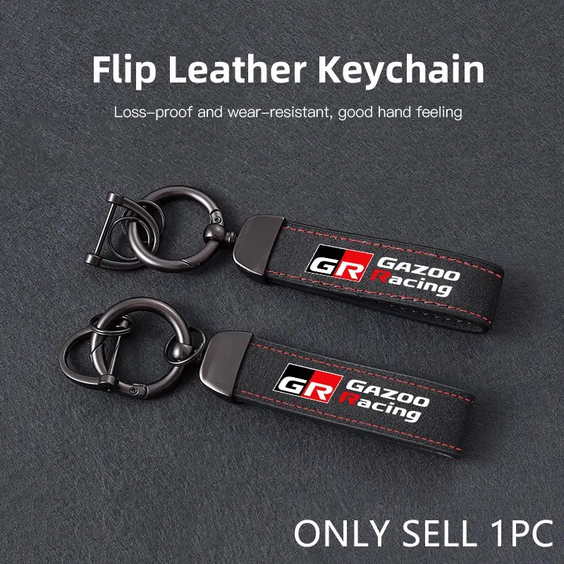 1Pcs Leather Keychain Hand-Woven Key Rope Key Ring Keychain For Car Keys Auto Emblem Accessories For Toyota 86 Mirai Supra Prado Alphard Crown Vellfire Sequoia Venza Avalon Prius Camry Yaris RAV4 Highlander Sienna Reiz Auris Harrier Fortuner CHR