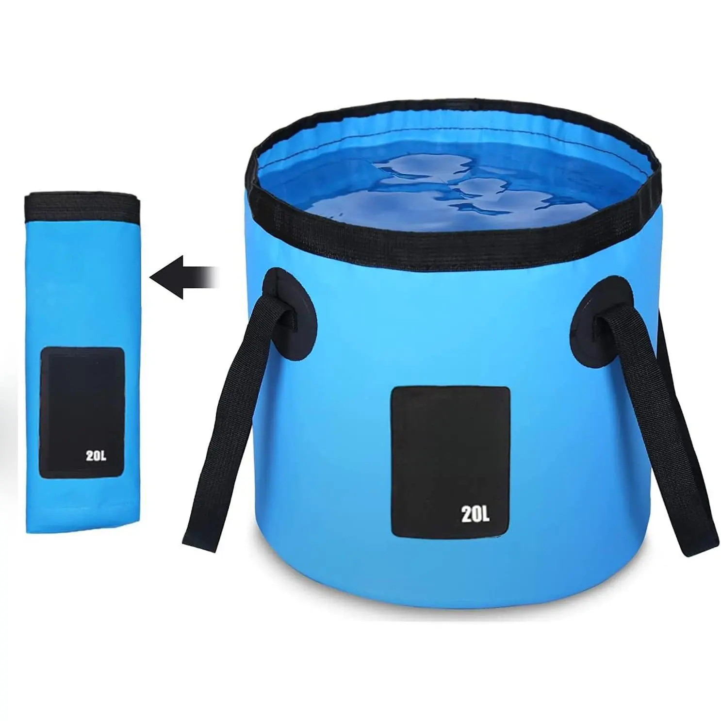 Collapsible Bucket, 5 Gallon Portable Folding Water Container  Travelling, Camping, Hiking, Fishing, Gardening