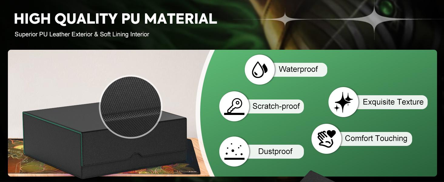 MoKo Trading Card Storage Box, 3000+ MTG Deck Box with 24 Colorful Dividers & 4 Card Supporters, Commander Card Deck Case Fits for Magic Game Cards, YugiOh, TCG, PTG and Sport Cards, Green