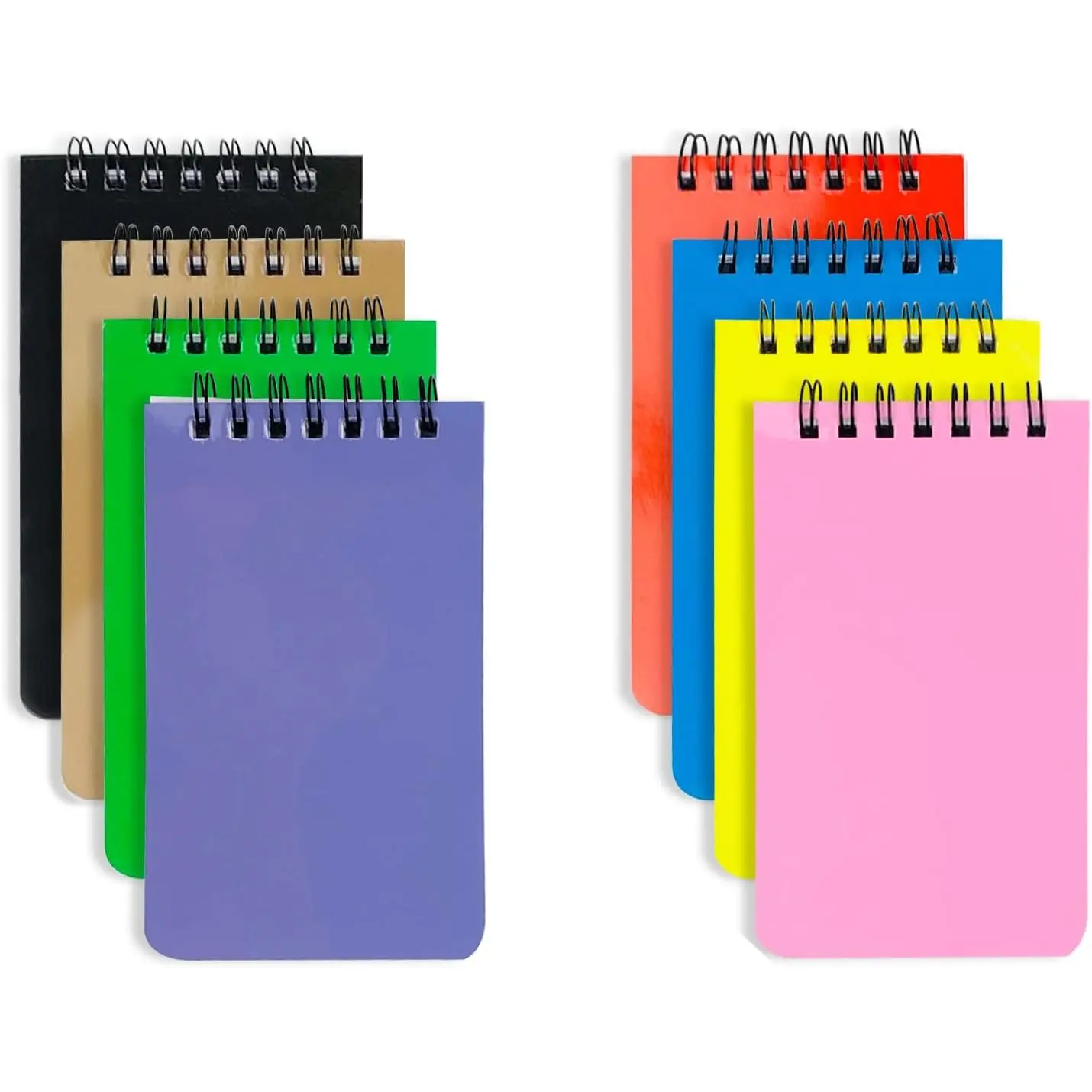 8 Pack Pocket Notebook Small 3x5 Spiral Notepads With Lined Pages, Small Top Spiral Notebook Little Mini Memo Steno Note Pads for Outdoor  Office College School