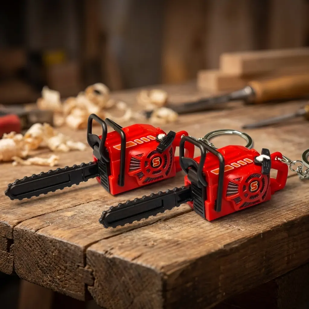 Mini Chainsaw Pull String Keychain Toy Anxiety Relieving Fidget Gadget Mens Purse Fashion Accessory EDC Gift