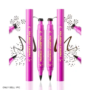 Glazed Dual-Ended Freckle Stamp Pen – Realistic Faux Freckles Makeup with Soft Sponge Stamp & Precision Tip – Waterproof Long-Lasting Freckle Marker for Natural or Bold Looks Cosmetic