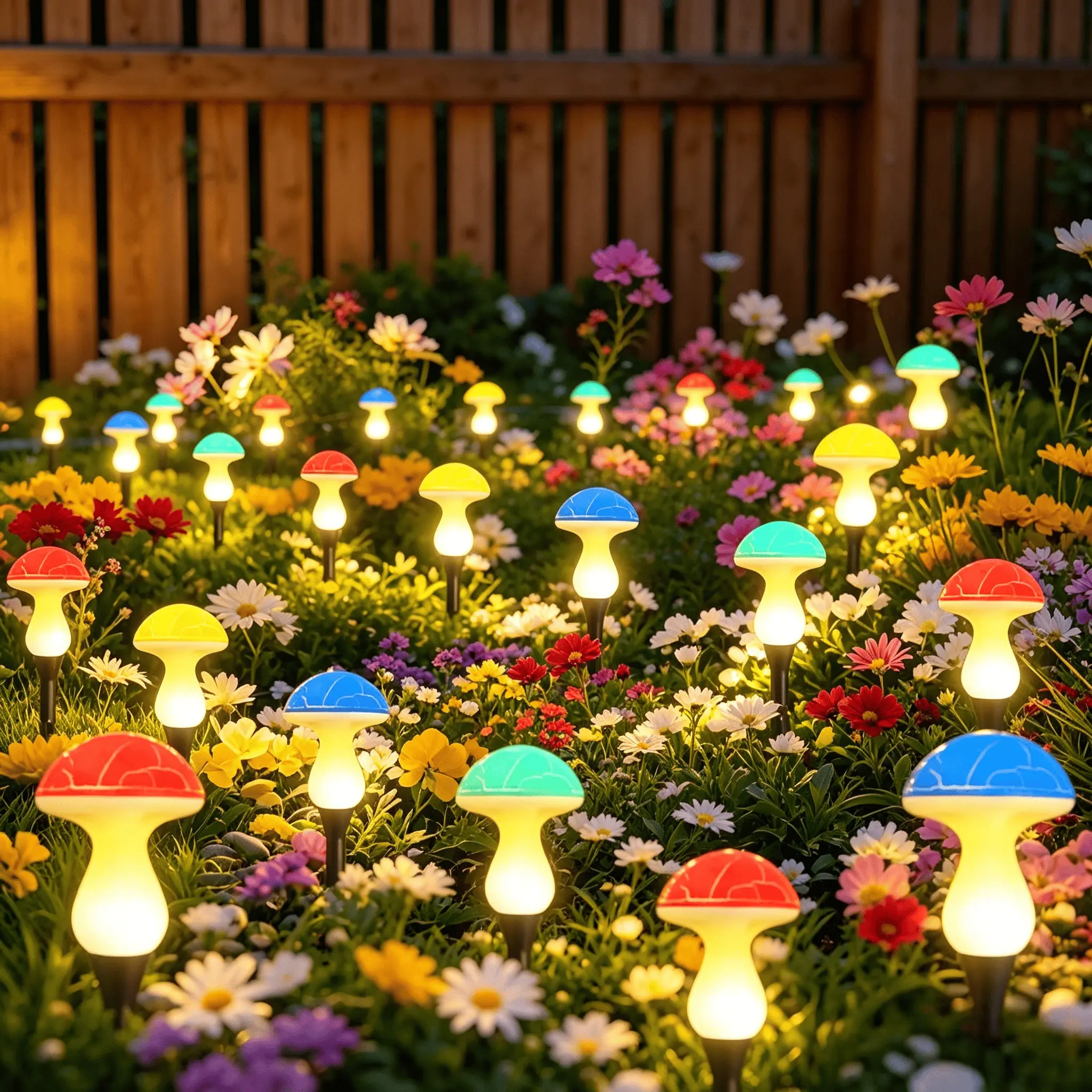Outdoor Garden Path Lights, Battery-Powered Mushroom Lamps, 8 Modes, Ip44 Waterproof, Halloween Decor, Gift Idea