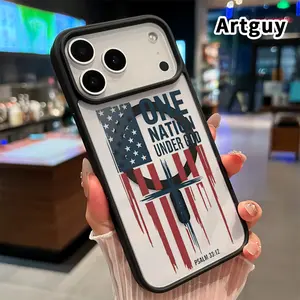 God - Nation - Unity Pattern Magnetic Phone Case for iPhone 17 16  Pro Max Plus 15 14 13 12 11 Air E Non-Yellowing Clear Crystal Drop-proof Slim Silicone Shockproof Transparent Acrylic Cover Supports Wireless Charging