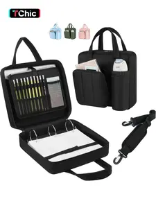 Upgraded Zipper Document Organizer Binder | 3-Inch & 2-Inch O-Rings, 600 Sheet Capacity Trapper Keeper with 13 Inch Laptop Sleeve & Water Bottle Holder, Binder Bag with Multi-Pockets & Shoulder Strap