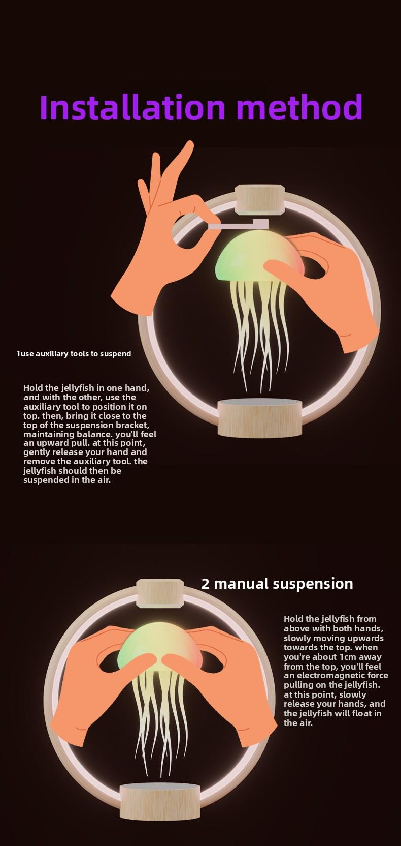 Magnetic Levitation Ornament Latest Edition Desktop Jellyfish Lamp with Touch Switch Stepless Dimming for Weddings and Client Gifts