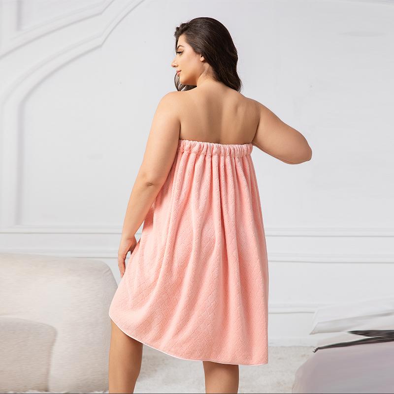 Plus Size Bathrobe & Hair Drying Cap Set, Adjustable Velcro Bathrobe, Soft Bathrobe for Home, Travel, Sauna and Spa Treatments, Towels