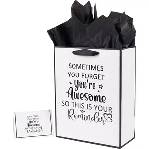 Large Reminder  Bag with Tissue Paper 13"   Bag for Men Women   Coworker Birthday