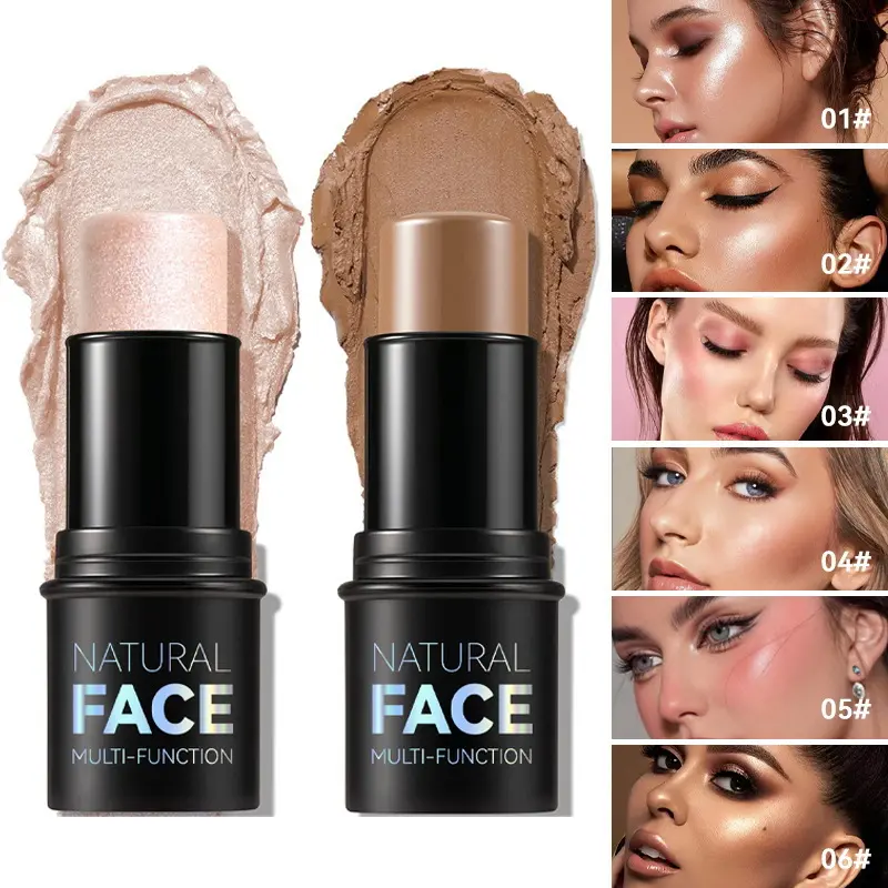 Multi-effect Face Contour Highlighter Blush Stick, Popular Portable Cream Shading Stick, Natural Glow Daily Face Makeup Cosmetics