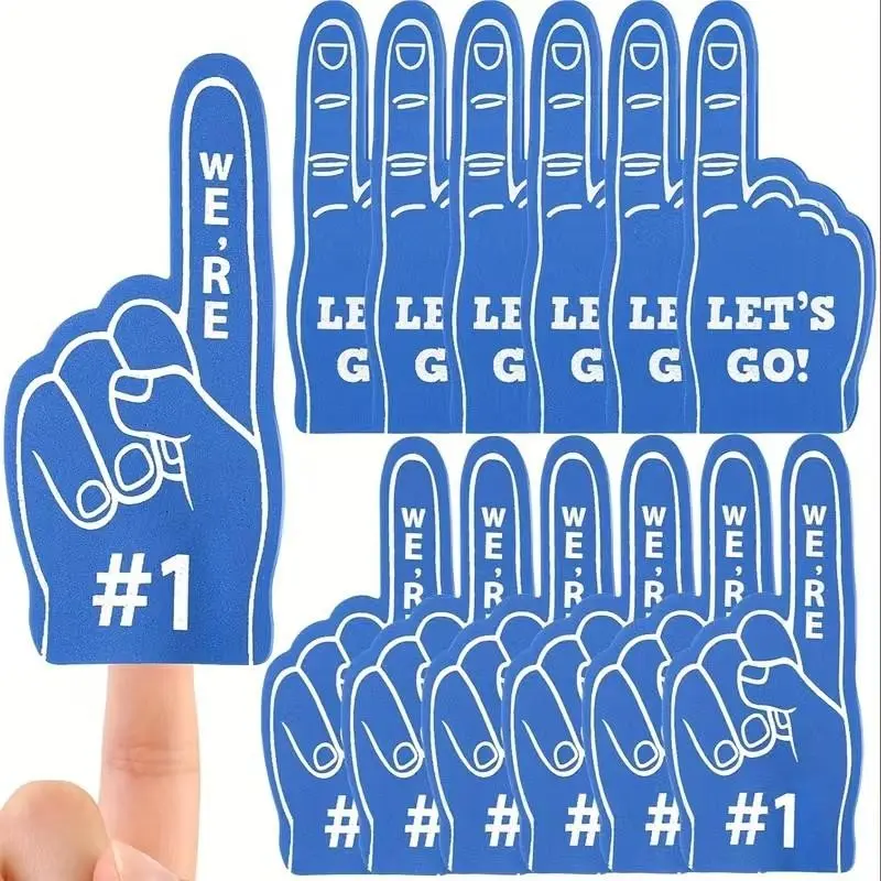 12 Foam Fingers, Mini Foam Fingers, Cheerleading Props, Football Fan Party Supplies, 12.7cm Sports Theme Birthday Party Decorations