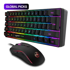 Gaming Keyboard & Mouse Combo - 61 Keys, Compact RGB Wired Keyboard Mouse, Ergonomic Design RGB Backlight Keyboard for PS4, Xbox, PC, Laptop, Mac, Mini, Keyboard, Gaming Setup Accessories