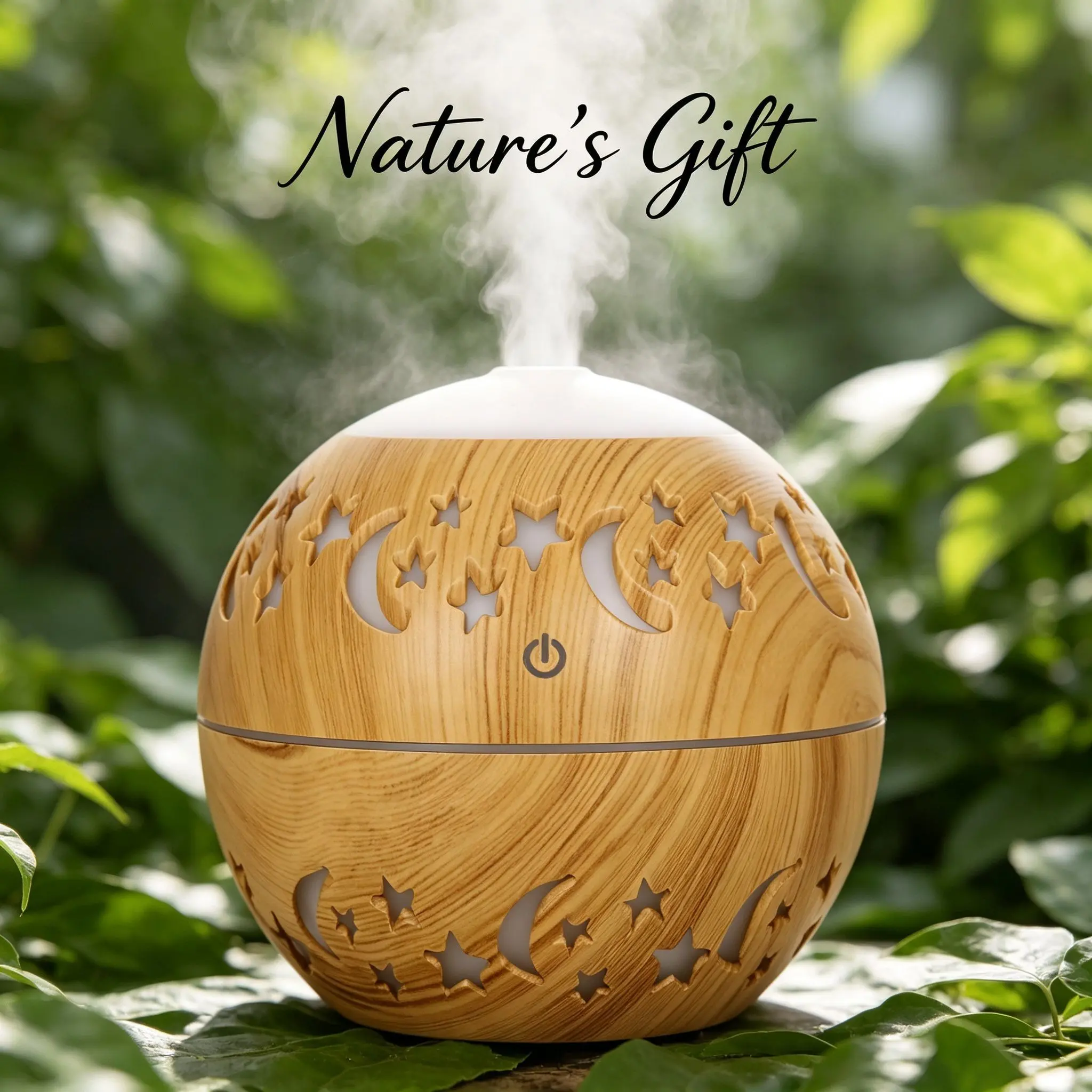 Wood Grain Ultrasonic Humidifier Portable Aromatherapy Diffuser Mist Maker for Bedroom Car Office Use, Aroma Diffuser Humidifiers