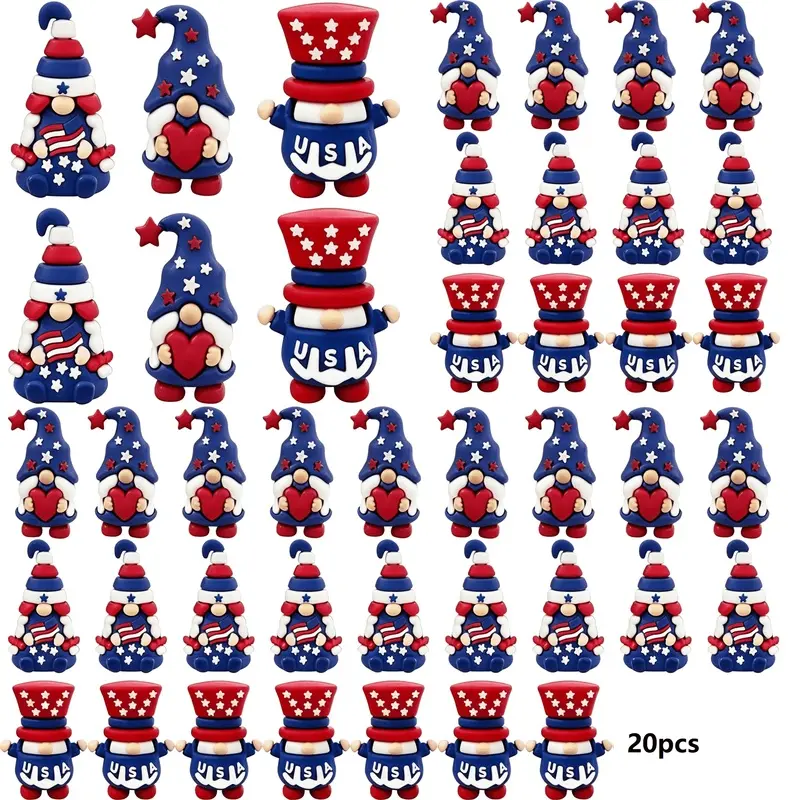 Patriotic Uncle Sam Mini Dwarf Ornament 3D Independence Day Doll, July 4th Theme Decoration, Suitable for Party Decoration; Send commemorative gifts to colleagues, employees, teachers, students, and friends, as well as gifts for Veterans Day holiday