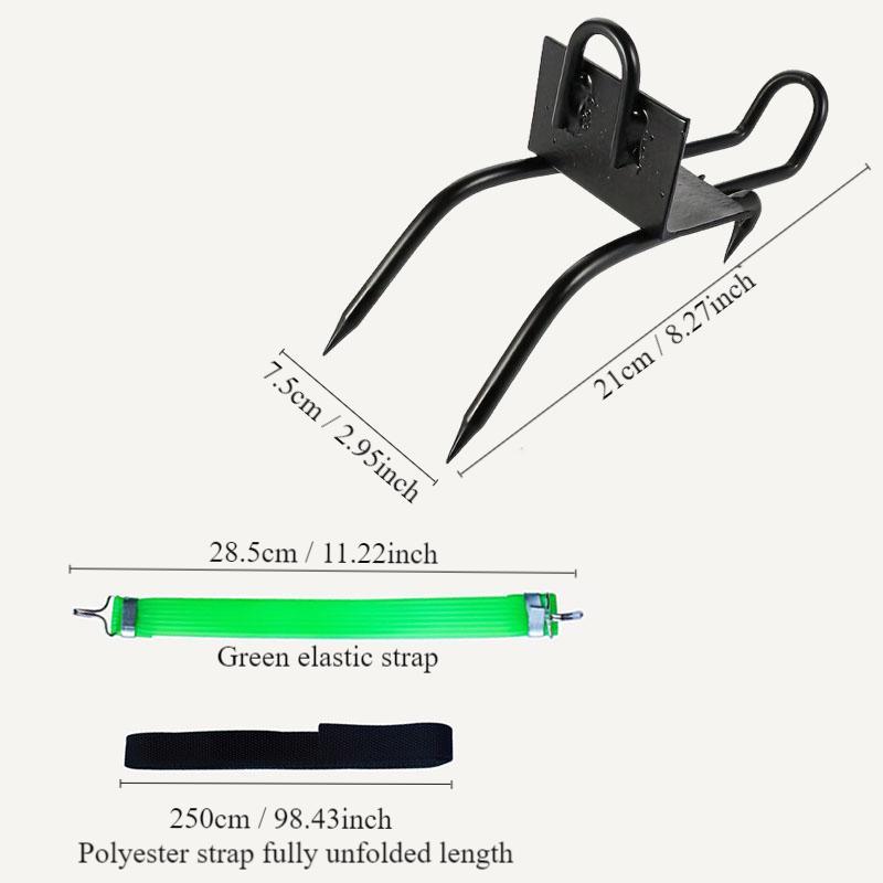 Tree Climbing Tools Set, Outdoor 2 Climbing Equipment & 2 Elastic Strap, Elastic Strap & Climbing Grip Set, Non-slip Special Climbing Stairs Pole Spikes for Boots