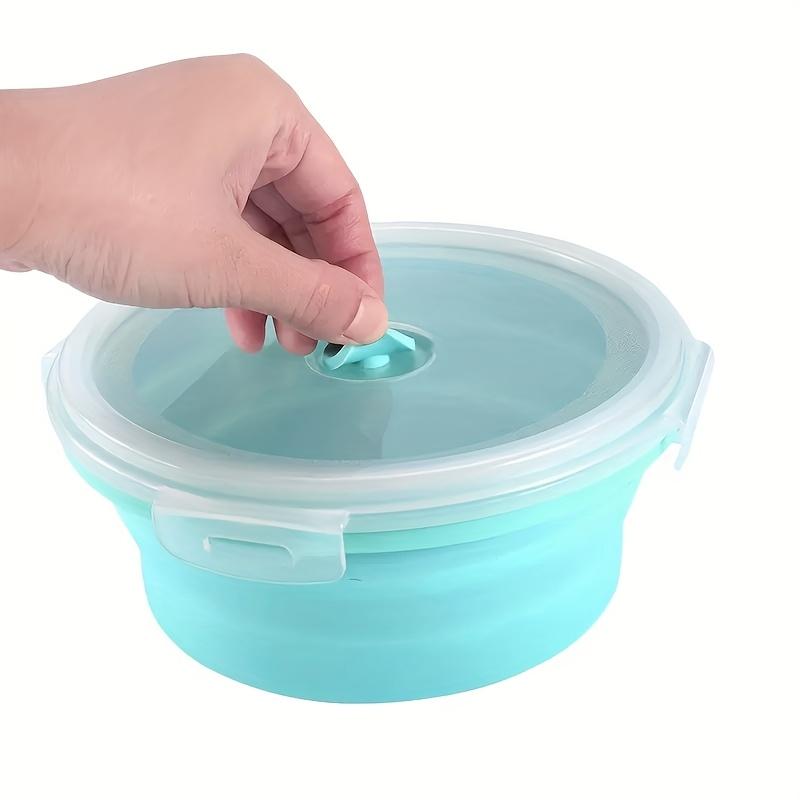 3pcs Round Silicone Meal Prep Containers Set - Stackable, Microwave & Refrigerator Safe, Leak-Proof Lids, Perfect for Camping, Picnics, and Home Use, Includes Noodles, Eggs, and Fruit