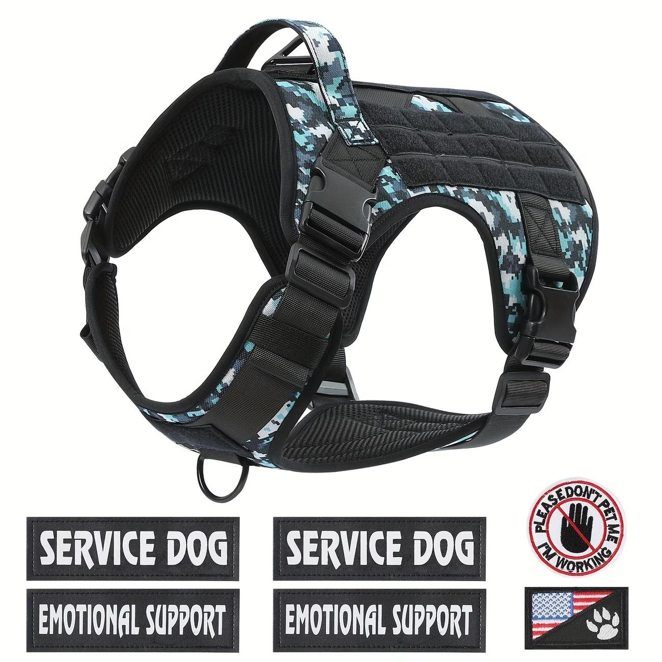 Tactical Dog Harness for Small Medium Large Dogs No Pull Adjustable Harness Training Easy Control Pet Vest with patches set Reflective Working Training