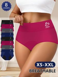 【period panty】8-count curvy breathable period underwear | high-waisted anti-leak & all-season fit