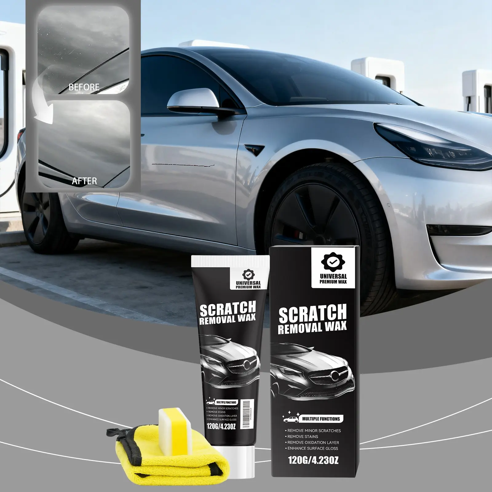 Car Scratch Care Kit, Daily Gloss Maintenance for Car Paint, Convenient Touch-Up Repair Set, Essential Auto Body Care Tools