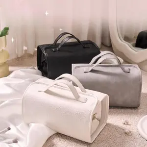 2026 New Women's 4-in-1 Detachable Foldable Makeup Gym Bag, Large Capacity Multi Compartment Tote, Portable Cosmetic Organizer Handbag for Travel Gym Daily Outings